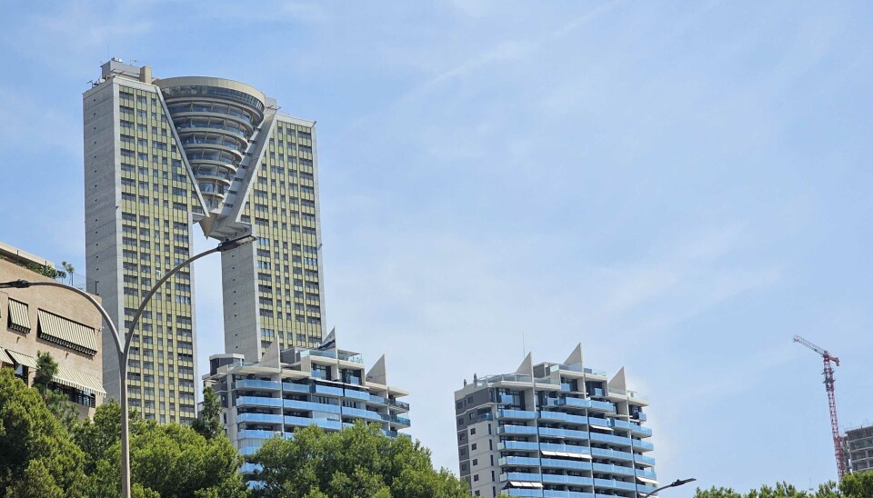 Intempo-bygget ved den nordlige enden av Poniente-stranden, Benidorm—veldig populært blant luksusinvestorer og boende.